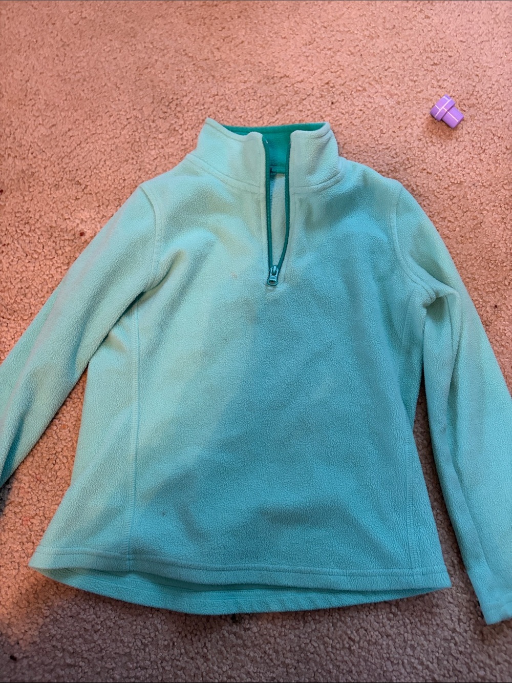Old Navy Girls Teal Aqua Quarter-Zip Fleece Pullover